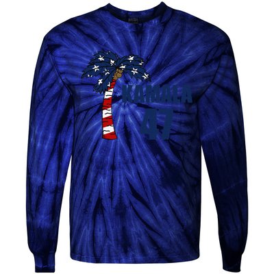 Coconut Tree Kamala 47 Usa Flag Tie-Dye Long Sleeve Shirt