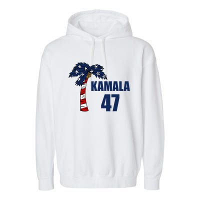 Coconut Tree Kamala 47 Usa Flag Garment-Dyed Fleece Hoodie