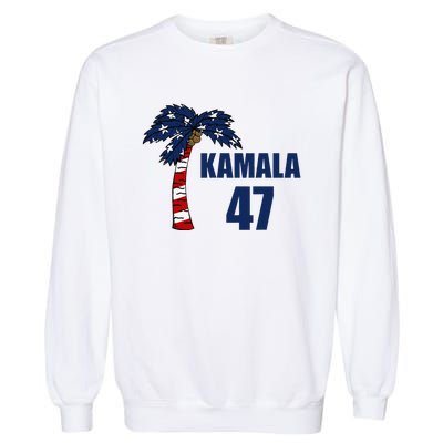 Coconut Tree Kamala 47 Usa Flag Garment-Dyed Sweatshirt