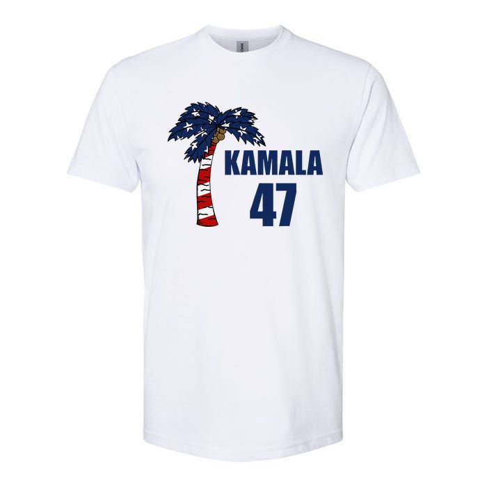 Coconut Tree Kamala 47 Usa Flag Softstyle CVC T-Shirt