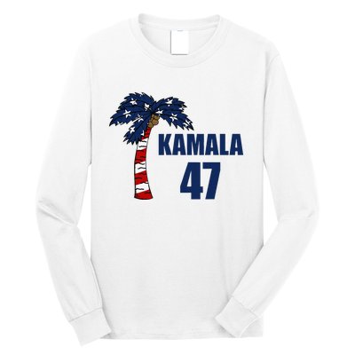 Coconut Tree Kamala 47 Usa Flag Long Sleeve Shirt