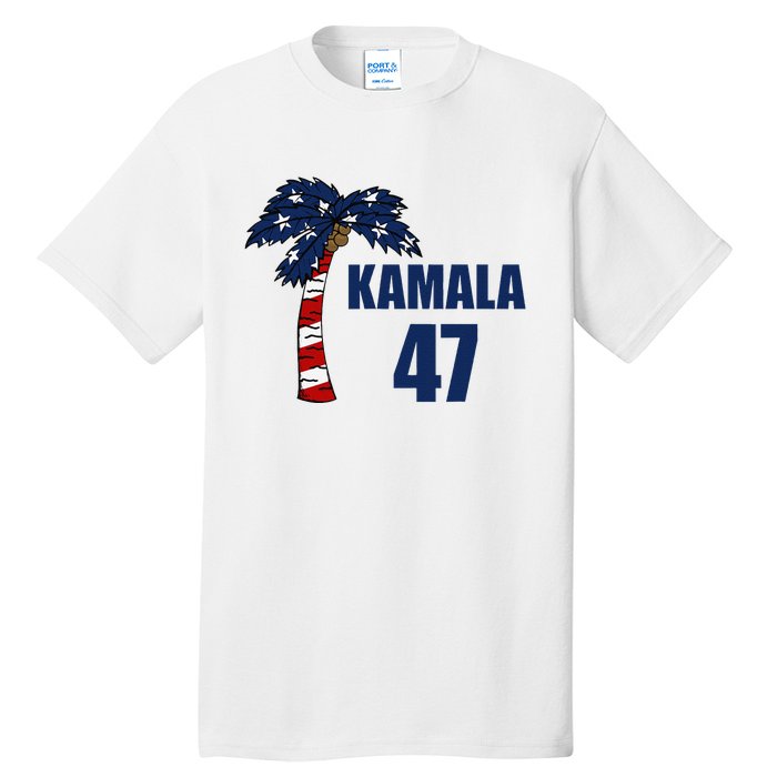 Coconut Tree Kamala 47 Usa Flag Tall T-Shirt