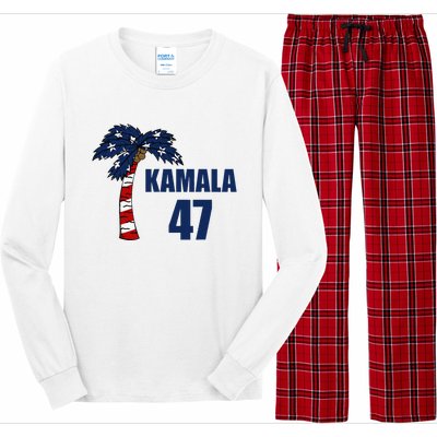 Coconut Tree Kamala 47 Usa Flag Long Sleeve Pajama Set