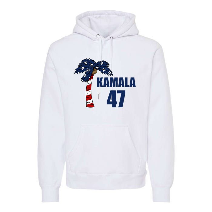 Coconut Tree Kamala 47 Usa Flag Premium Hoodie