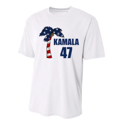 Coconut Tree Kamala 47 Usa Flag Performance Sprint T-Shirt