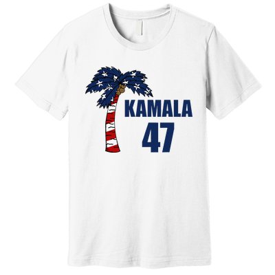 Coconut Tree Kamala 47 Usa Flag Premium T-Shirt