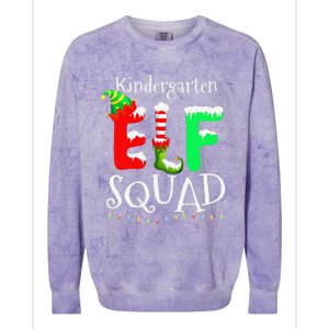 Christmas Teacher Kindergarten Elf Squad Lights Colorblast Crewneck Sweatshirt