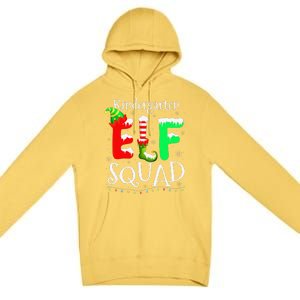 Christmas Teacher Kindergarten Elf Squad Lights Premium Pullover Hoodie