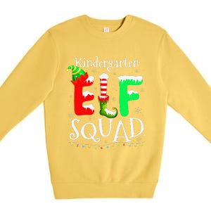 Christmas Teacher Kindergarten Elf Squad Lights Premium Crewneck Sweatshirt