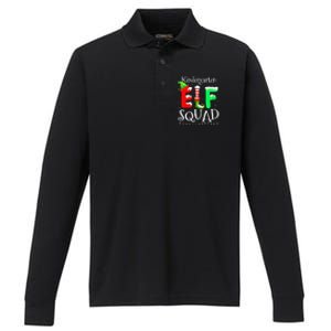 Christmas Teacher Kindergarten Elf Squad Lights Performance Long Sleeve Polo