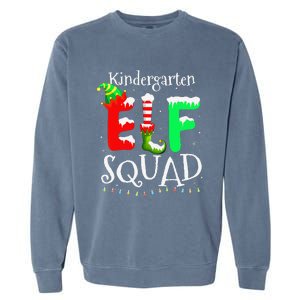 Christmas Teacher Kindergarten Elf Squad Lights Garment-Dyed Sweatshirt