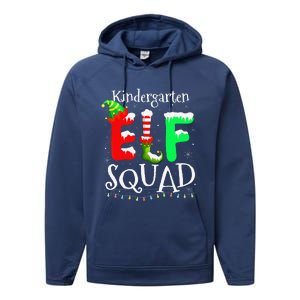 Christmas Teacher Kindergarten Elf Squad Lights Performance Fleece Hoodie