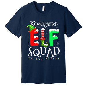 Christmas Teacher Kindergarten Elf Squad Lights Premium T-Shirt