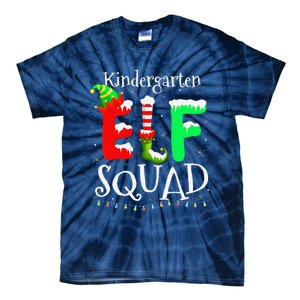 Christmas Teacher Kindergarten Elf Squad Lights Tie-Dye T-Shirt