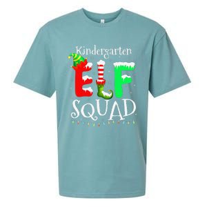 Christmas Teacher Kindergarten Elf Squad Lights Sueded Cloud Jersey T-Shirt