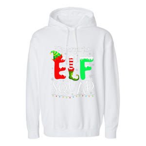 Christmas Teacher Kindergarten Elf Squad Lights Garment-Dyed Fleece Hoodie