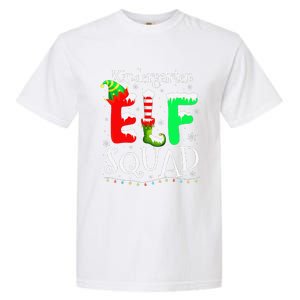 Christmas Teacher Kindergarten Elf Squad Lights Garment-Dyed Heavyweight T-Shirt