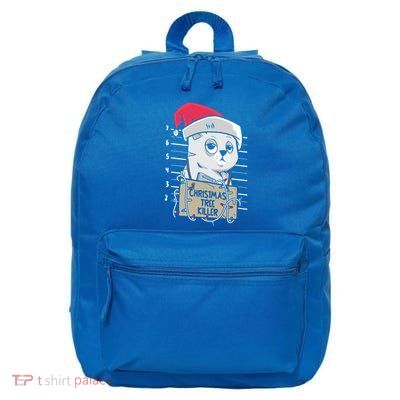 Christmas Tree Killer Mugshot Funny Cat Lover Xmas Funny Gift 16 in Basic Backpack