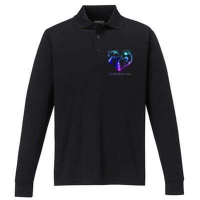 Choose To Keep Going Heart Wolf Suicide Awareness Performance Long Sleeve Polo