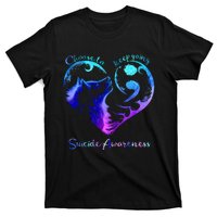 Choose To Keep Going Heart Wolf Suicide Awareness T-Shirt