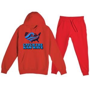 Catch The Kam Wave For Us President Election Vote Kamala Premium Hooded Sweatsuit Set