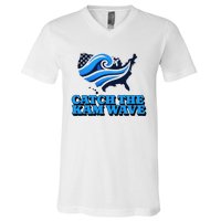 Catch The Kam Wave For Us President Election Vote Kamala V-Neck T-Shirt