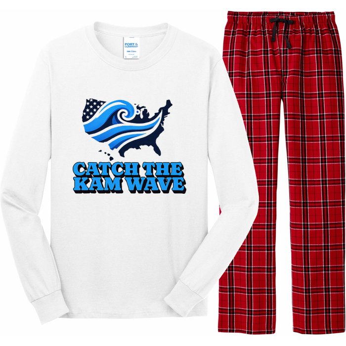 Catch The Kam Wave For Us President Election Vote Kamala Long Sleeve Pajama Set