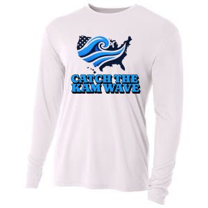 Catch The Kam Wave For Us President Election Vote Kamala Cooling Performance Long Sleeve Crew