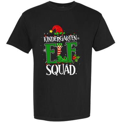 Christmas Teacher Kindergarten Elf Squad Xmas Lights Pajamas Garment-Dyed Heavyweight T-Shirt