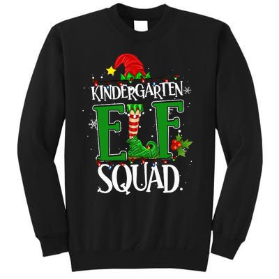 Christmas Teacher Kindergarten Elf Squad Xmas Lights Pajamas Sweatshirt