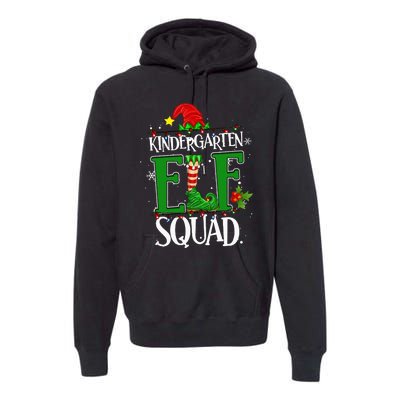 Christmas Teacher Kindergarten Elf Squad Xmas Lights Pajamas Premium Hoodie