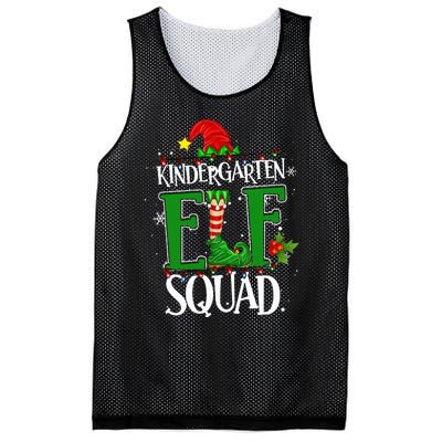 Christmas Teacher Kindergarten Elf Squad Xmas Lights Pajamas Mesh Reversible Basketball Jersey Tank