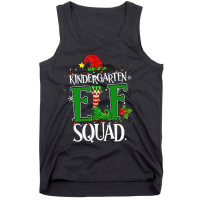 Christmas Teacher Kindergarten Elf Squad Xmas Lights Pajamas Tank Top