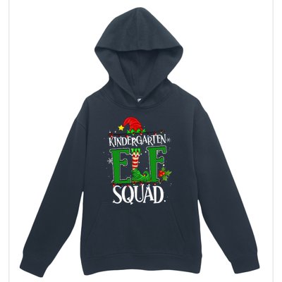 Christmas Teacher Kindergarten Elf Squad Xmas Lights Pajamas Urban Pullover Hoodie