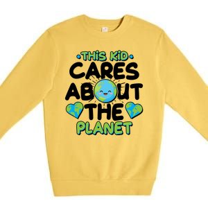 Cute This Kid Cares About The Planet Premium Crewneck Sweatshirt