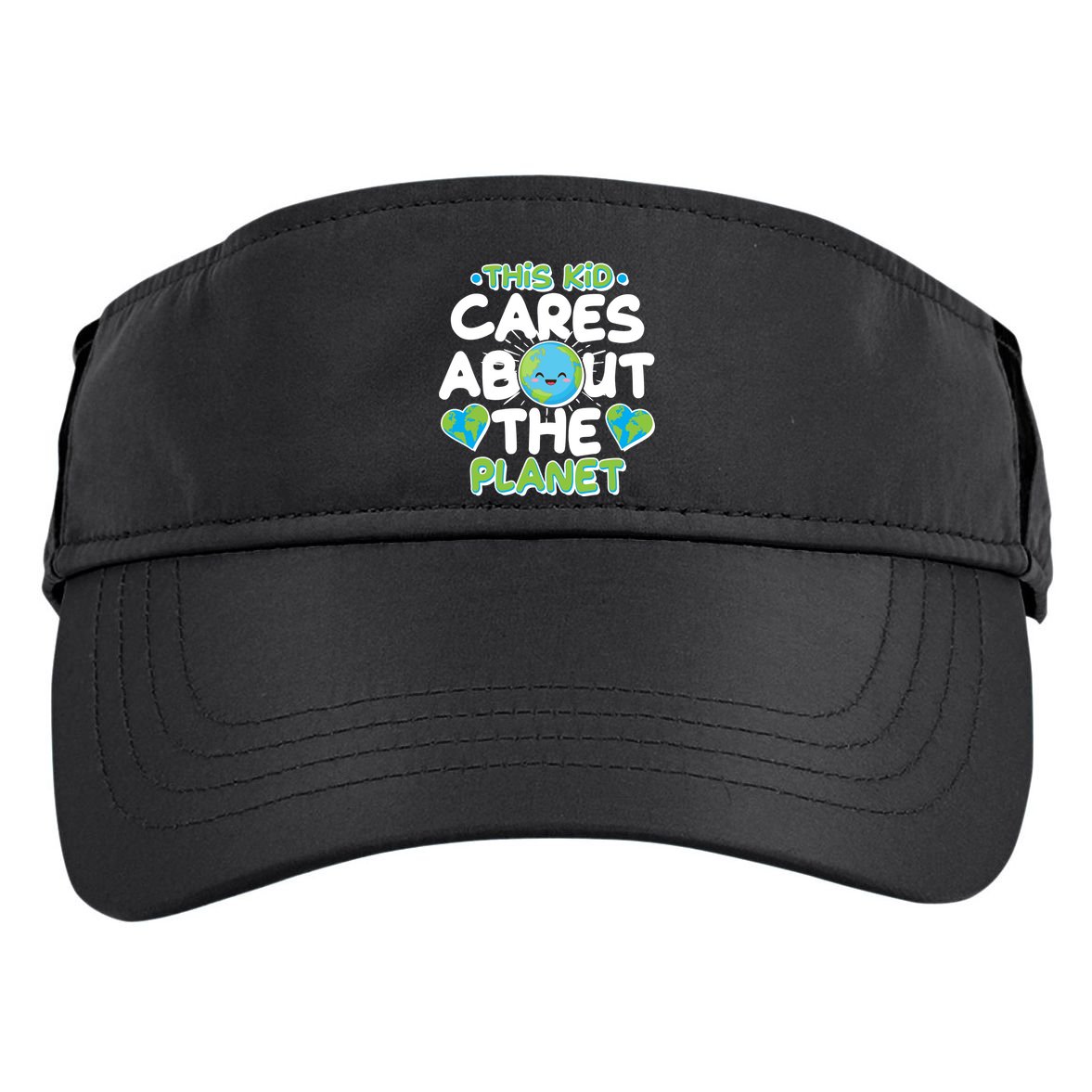 Cute This Kid Cares About The Planet Adult Drive Performance Visor