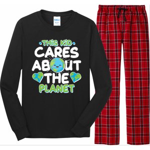 Cute This Kid Cares About The Planet Long Sleeve Pajama Set