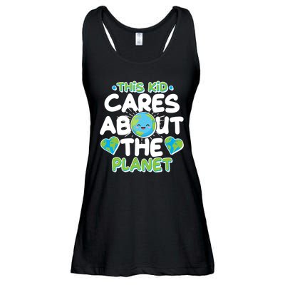 Cute This Kid Cares About The Planet Ladies Essential Flowy Tank