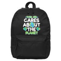 Cute This Kid Cares About The Planet 16 in Basic Backpack