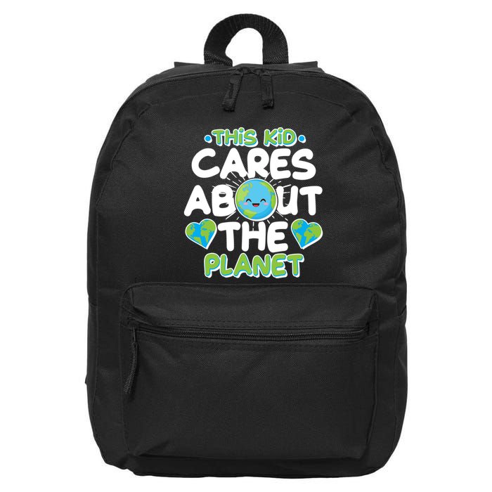 Cute This Kid Cares About The Planet 16 in Basic Backpack