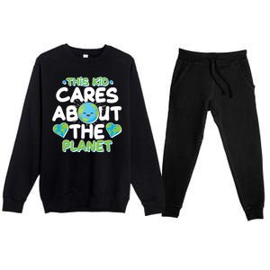 Cute This Kid Cares About The Planet Premium Crewneck Sweatsuit Set