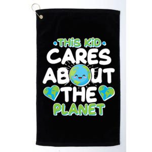 Cute This Kid Cares About The Planet Platinum Collection Golf Towel