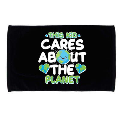 Cute This Kid Cares About The Planet Microfiber Hand Towel