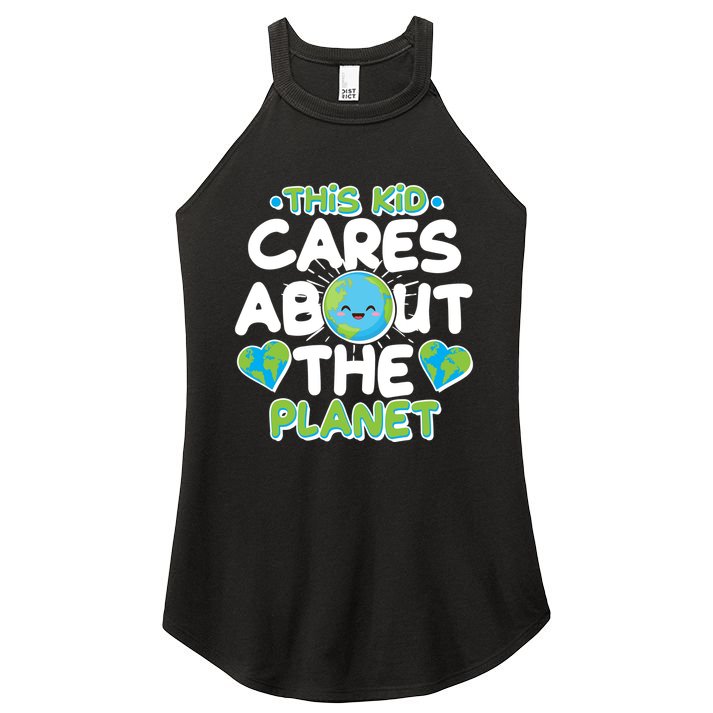 Cute This Kid Cares About The Planet Women's Perfect Tri Rocker Tank
