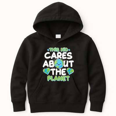 Cute This Kid Cares About The Planet Kids Hoodie
