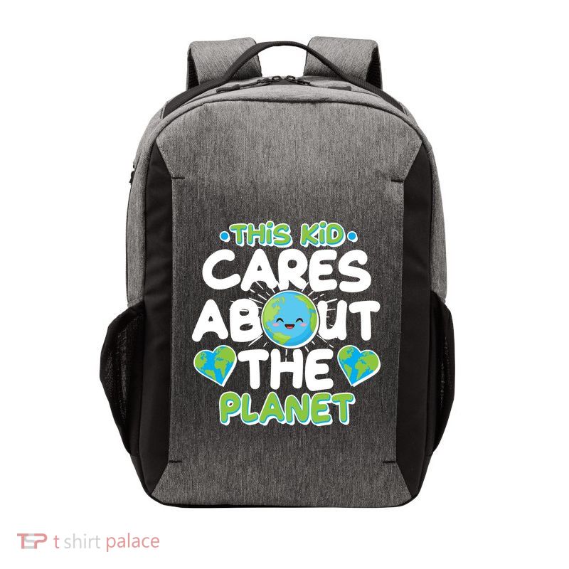 Cute This Kid Cares About The Planet Vector Backpack