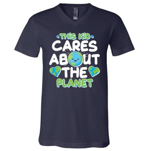 Cute This Kid Cares About The Planet V-Neck T-Shirt