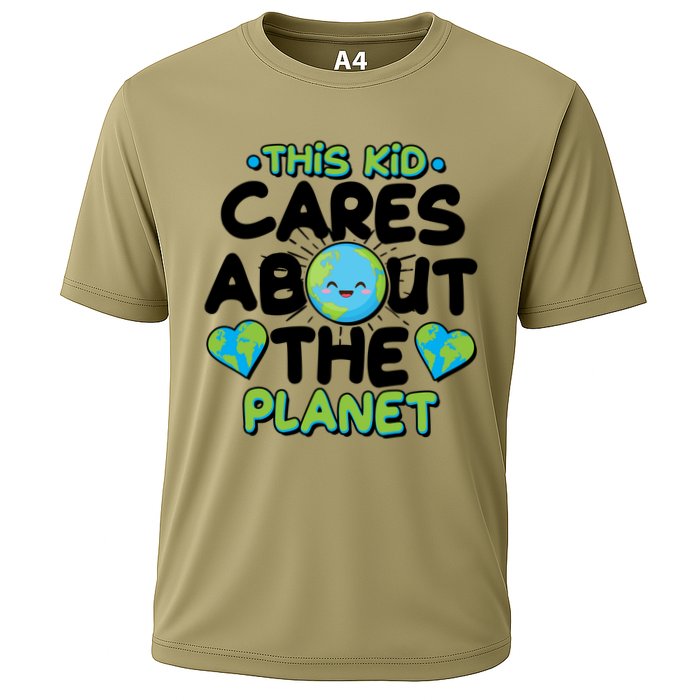 Cute This Kid Cares About The Planet Cooling Performance Crew T-Shirt