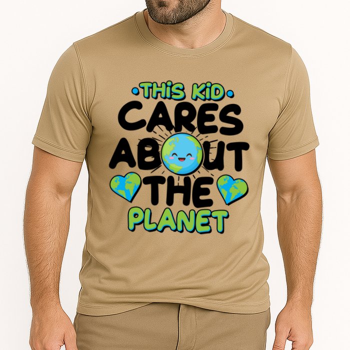 Cute This Kid Cares About The Planet Cooling Performance Crew T-Shirt