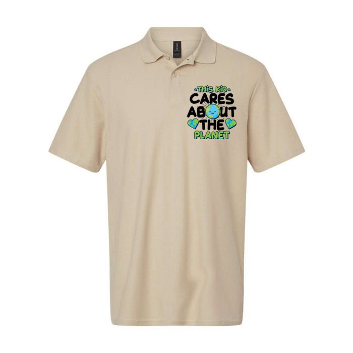 Cute This Kid Cares About The Planet Softstyle Adult Sport Polo